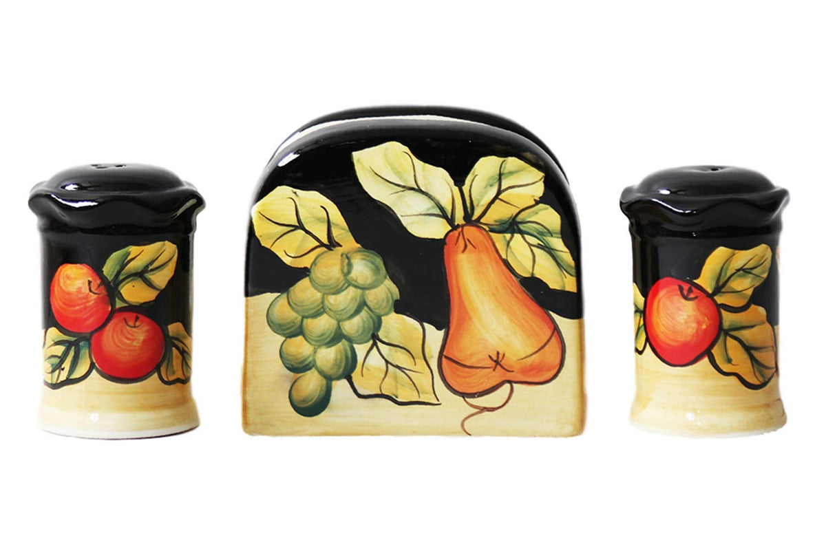 Salt And Pepper Shakers With Napkin Holder