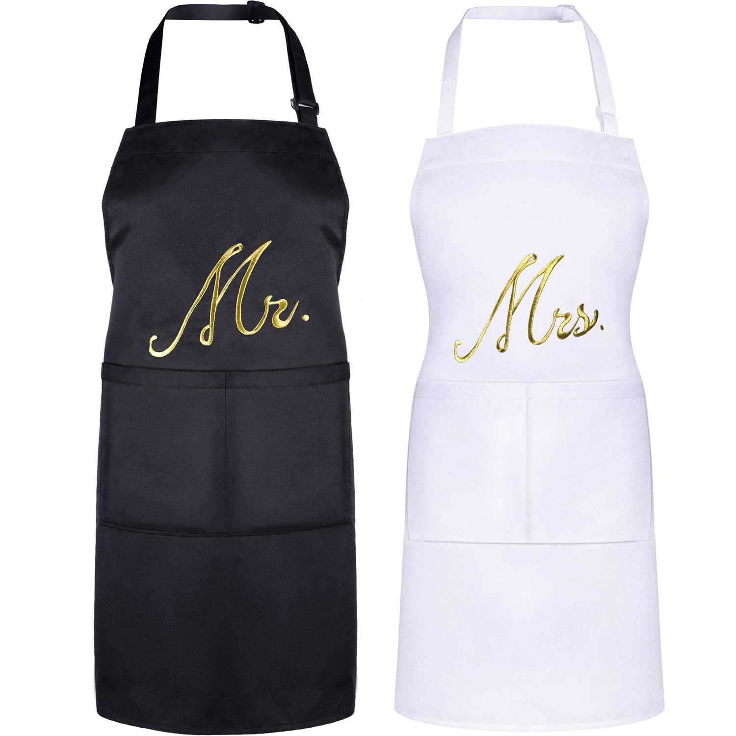 Syhood 2 Piece Mr And Mrs Aprons For Couple, Wedding Anniversary