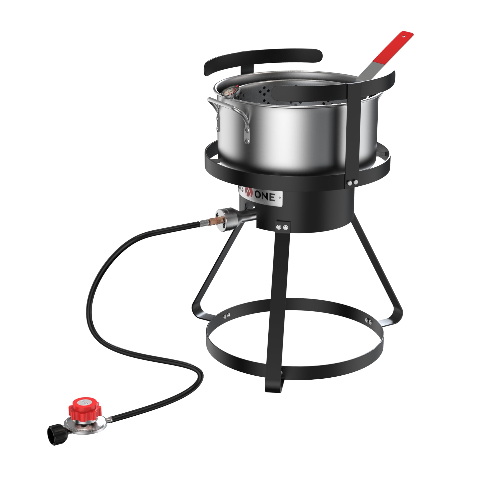 Gas One Propane Deep Fryer With 10Qt Deep Fryer Pot - High Grade Strainer Basket Aluminum Pot For Fish Fry Chicken Wings, Seafoo