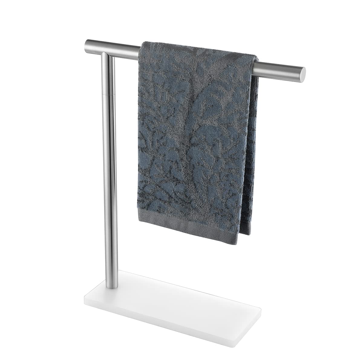 Jqk Hand Towel Holder Stand Brushed, Modern Tree Rack Free Standing For Countertop With 12 Inch Bar, 304 Stainless Steel Thicken