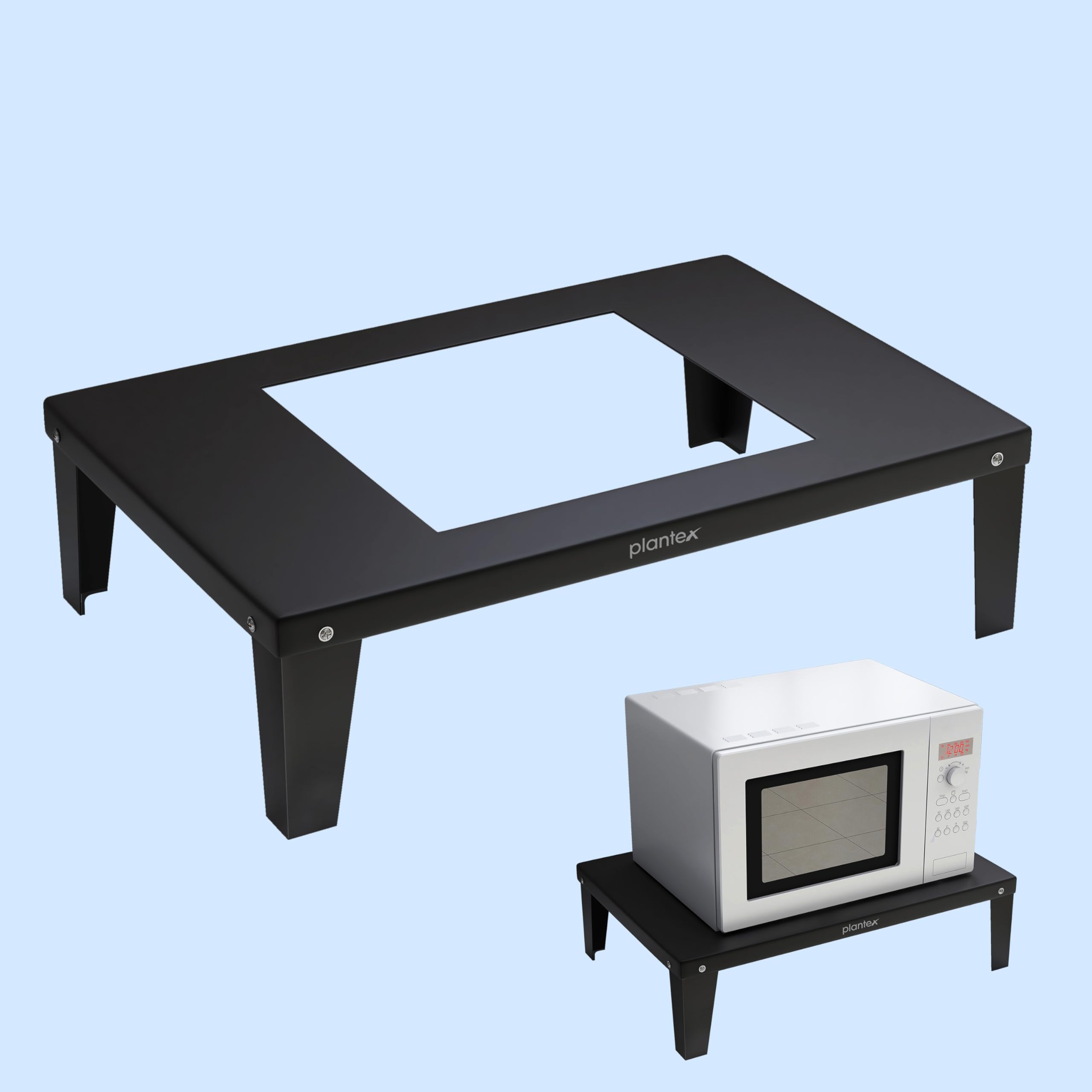 Plantex Microwave Oven Stand For Kitchen Platform/Otg/Oven Stand/Microwave Organizer Rack For Kitchen Black (Metal, 50 X 34.5 X