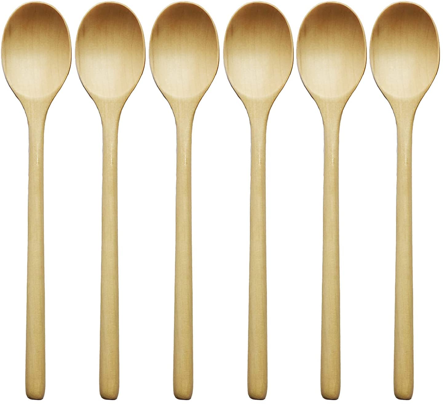 Wooden Spoons For Eating, Adloryea 9 Inch Small Wooden Soup Spoon Mixing Stirring Tasting, 6-Piece Wood Spoons For Soup And Kore