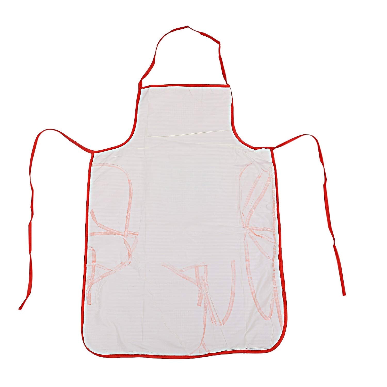 Kuber Industries Checkered Design Cotton Waterproof Apron With Front Pocket (Red), Ctktc013738