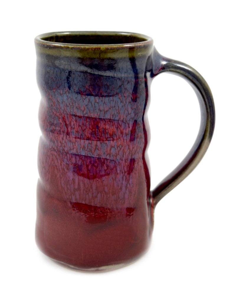 Modern Artisans Plum Perfect Spiral Stoneware Mug, American Made Pottery, 14-16 oz