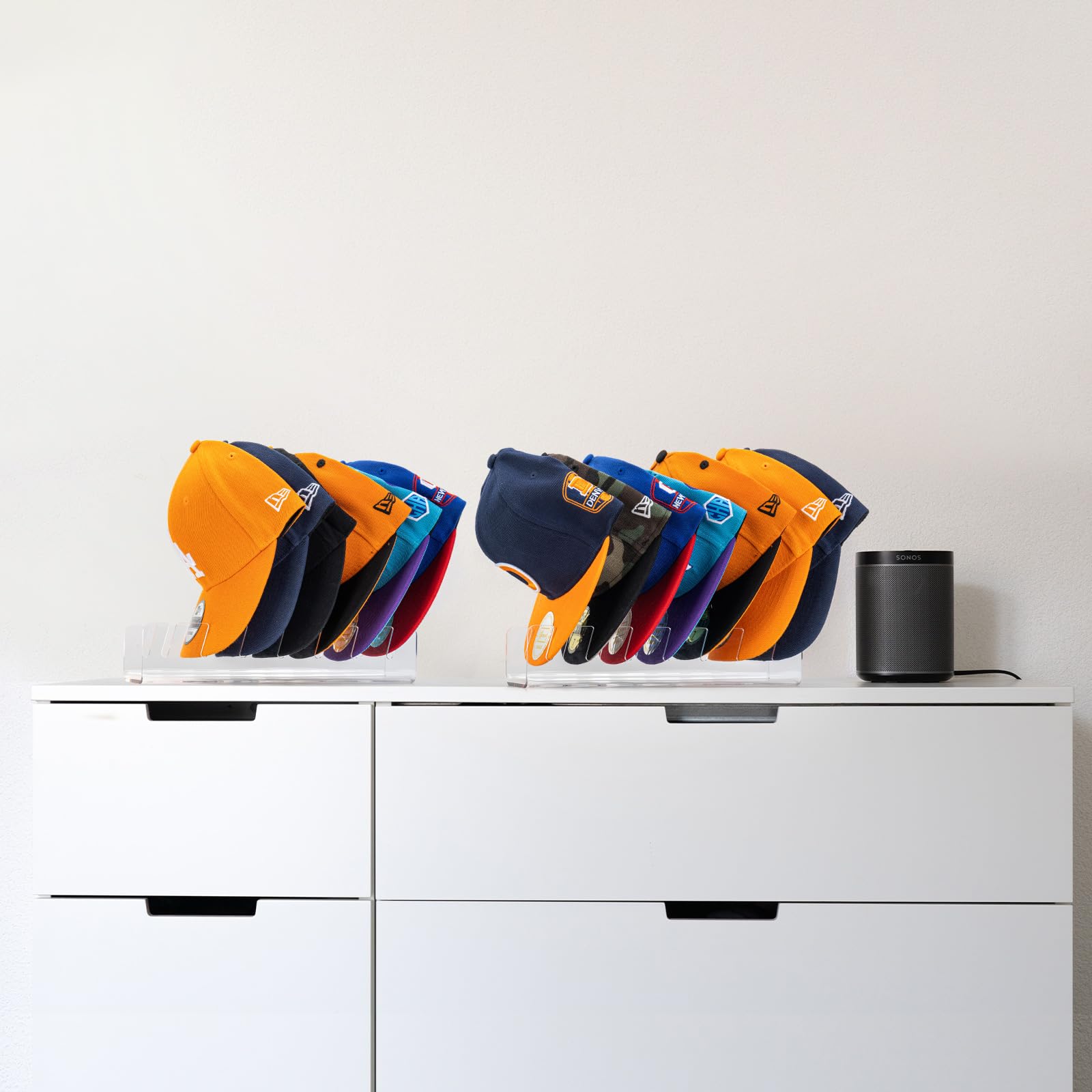 Hayvan Hat Stand For Baseball Caps 2 Pack No Install - Acrylic Hat Holder Display And Organizer For 14 Baseball Caps For Bedroom