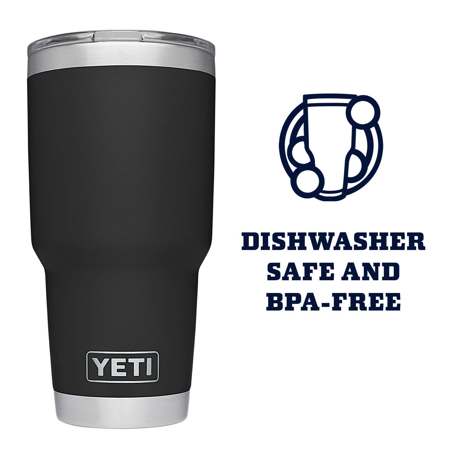Yeti Rambler 30 Oz Stainless Steel Vacuum Insulated Tumbler W/Magslider Lid, Black