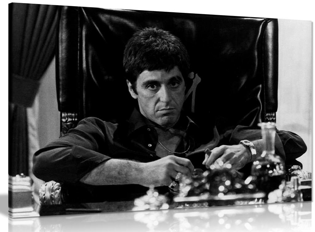 Tony Montana Scarface Al Pacino Canvas Wall Art Picture Print (24X16In)