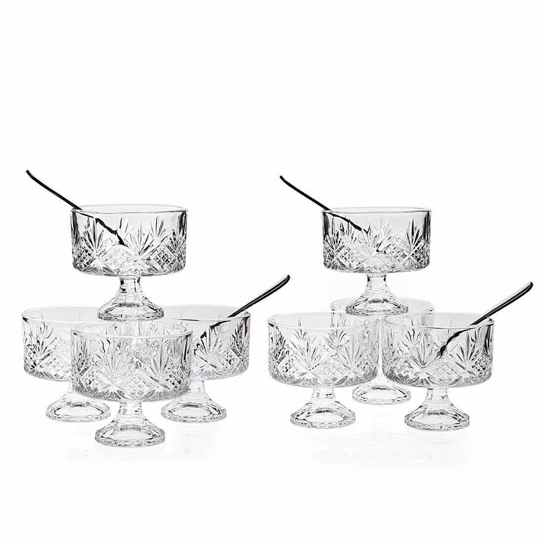 Godinger Glass Dublin Trifle Set, 16 Pc, Clear, 3.2 Size, Model 25490