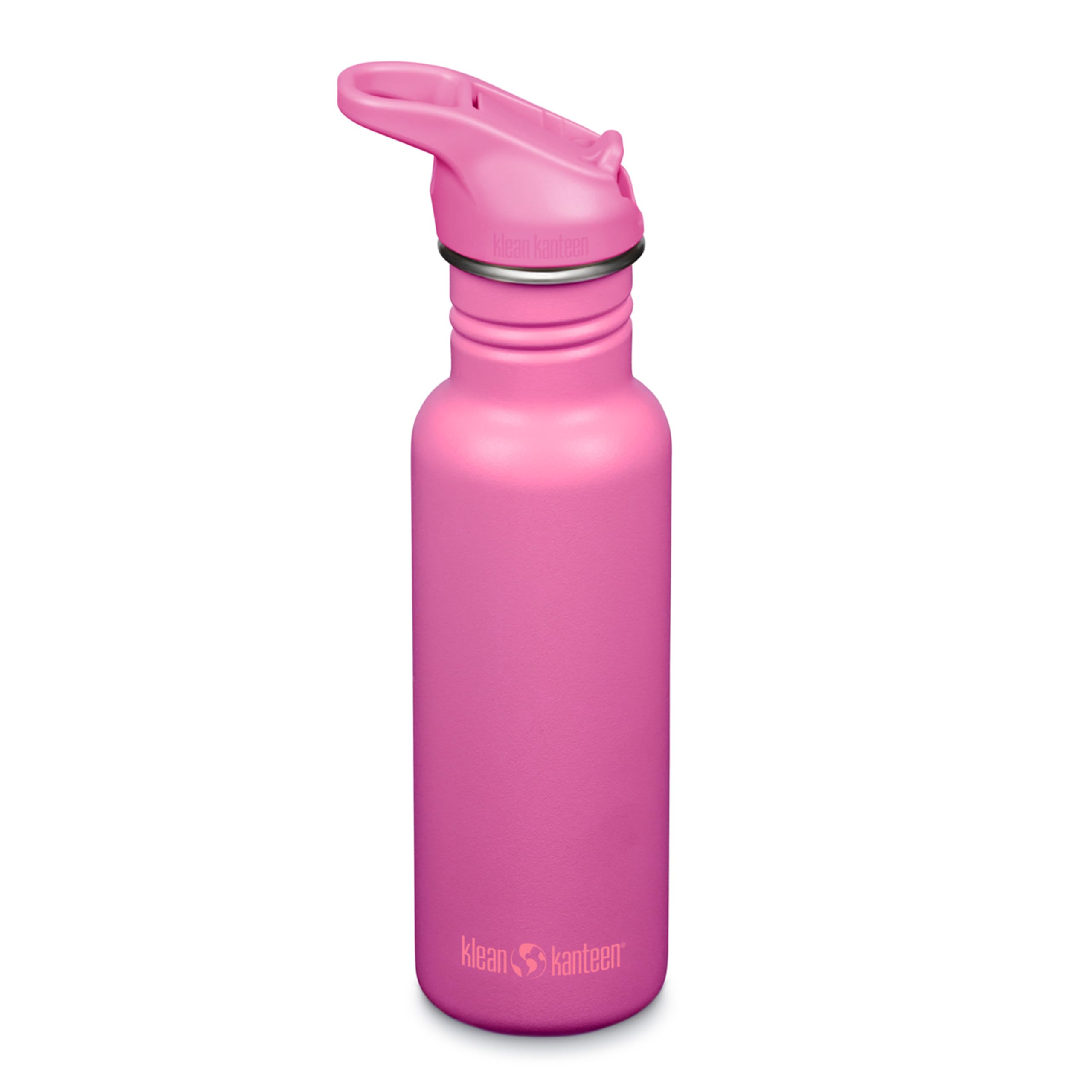 Klean Kanteen 18 oz Classic Water Bottle with Flip Seal Sport Cap & Straw  100% Leakproof Spout & Cap  BPAFree Stainless Stee