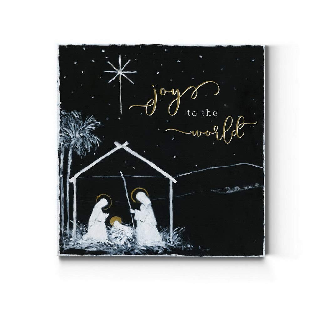 Renditions Gallery Christ In A Manger Wall Art, Religious Christmas, Jesus, Mary, And Joseph, Joy To The World, Premium Gallery