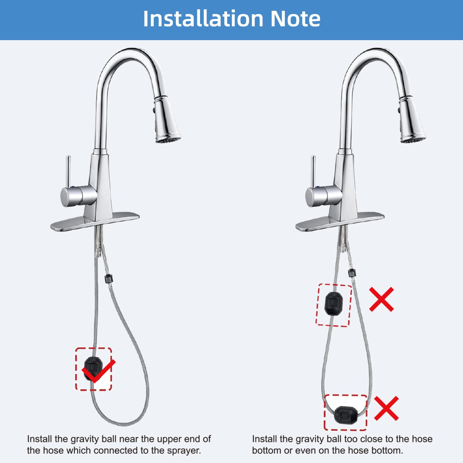 Kitchen Pull-Down Faucet Hose Weight Ball 14.1Oz (400G/0.88Lb) For Braided Sink Hose, Universal Pull-Out Braided Hose Weight Hea