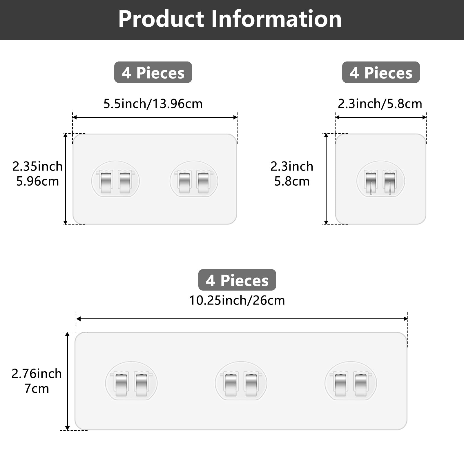 Spiglamm 12 Pack Shower Caddy Adhesive Hooks Replacement, Shower Shelf Adhesive Replacement, Strong Adhesive Shower Hooks For Sh