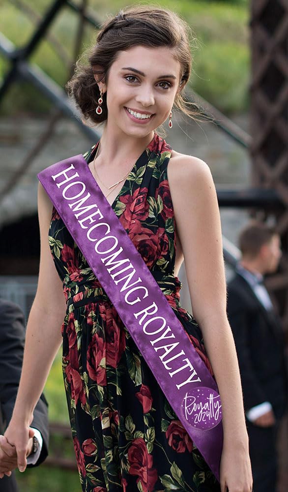 Anderson'S Homecoming Royalty Sashes, 2 Pack Purple Sash With White Imprint 72 Inches X 3 Inches, Homecoming Court Sashes For Hi
