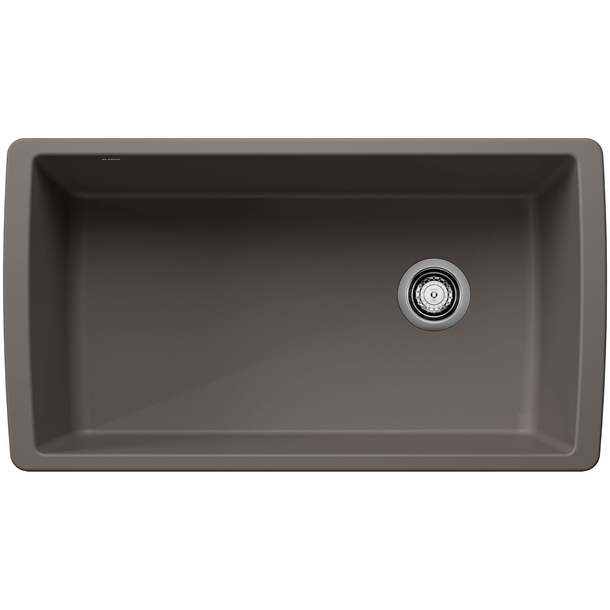 BLANCO 443108 Diamond Silgranit Super Single Undermount Kitchen Sink, 33.5 L X 18.5 W - Volcano Gray