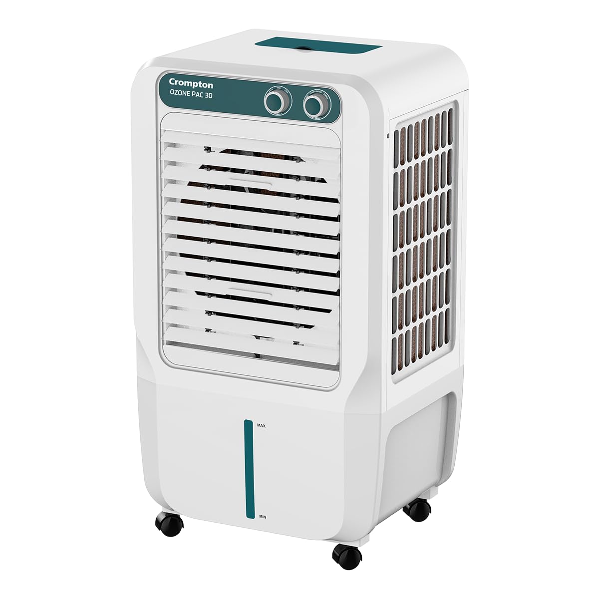 Crompton Ozone Personal Air Cooler 30L| High Density Honeycomb Pad For Cooling Retention| Auto Fill| Water Level Indicator| 4 Wa