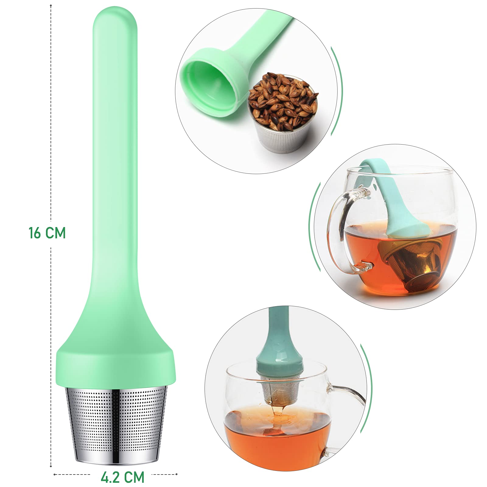 2Pcs Tea Infuser,Extra Fine Mesh Tea Cup Filter Silicone Handle Perfect Tea Steeper For Loose Leaf Tea Or Herbal Tea For Mugs &