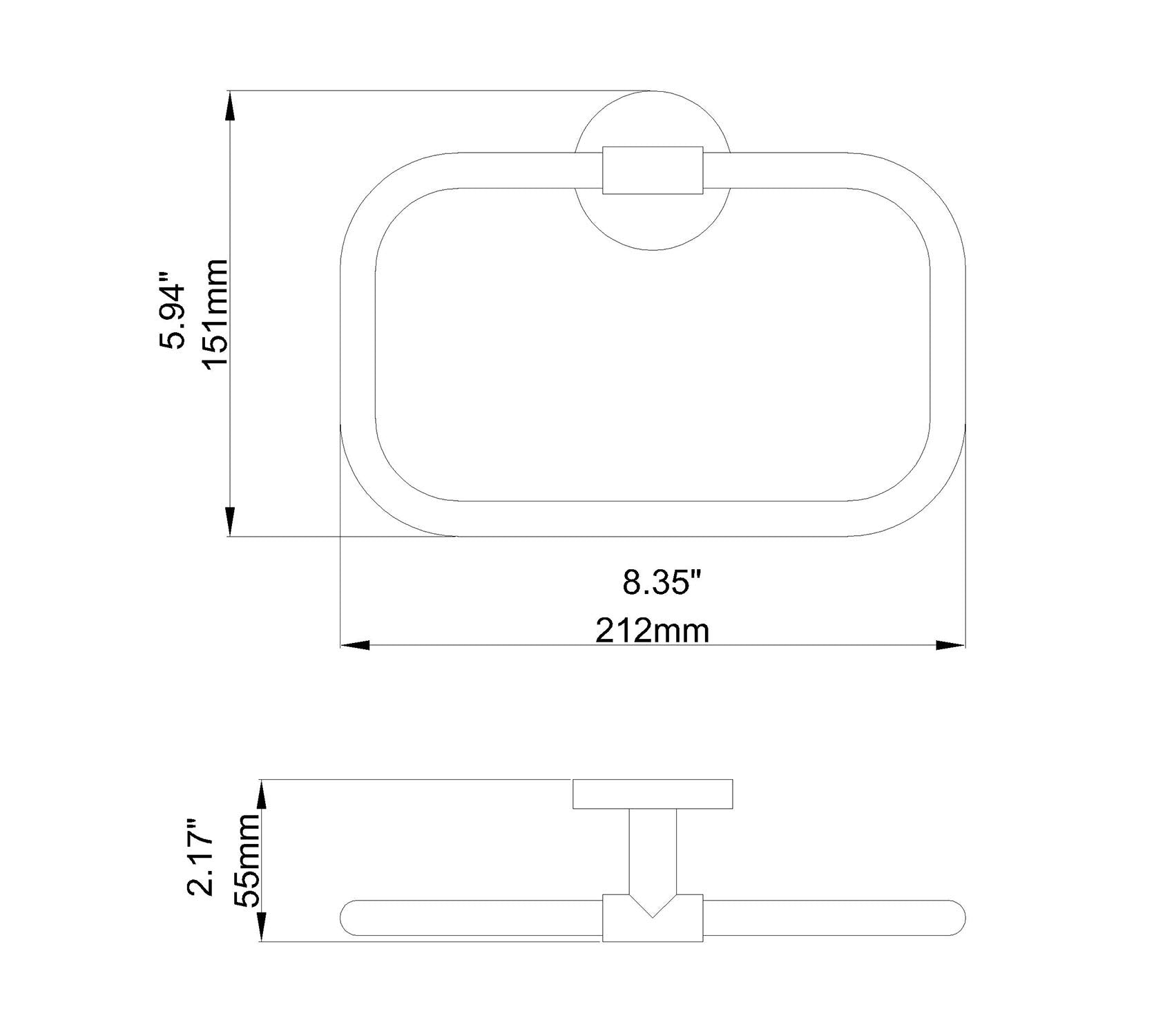 Buvleot Black Towel Ring, Bathroom Towel Holder, Modern Hotel Style Hand Towel Rack Wall Mounted, Matte Black, Brass,077050-Mb L