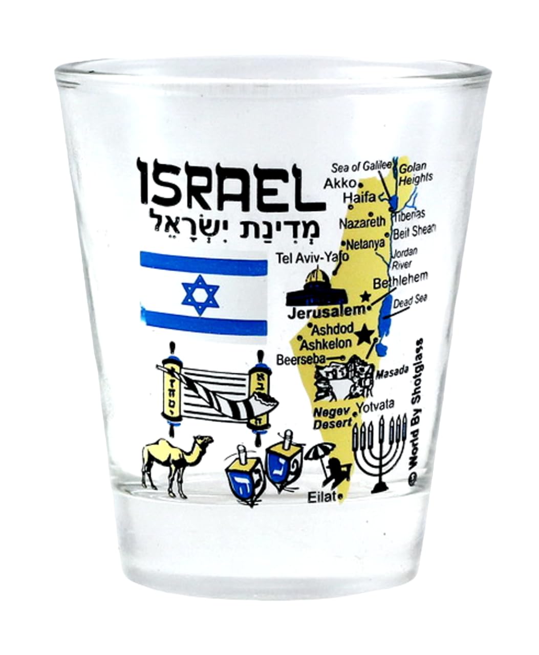 Israel Landmarks and Icons Collage Shot Glass