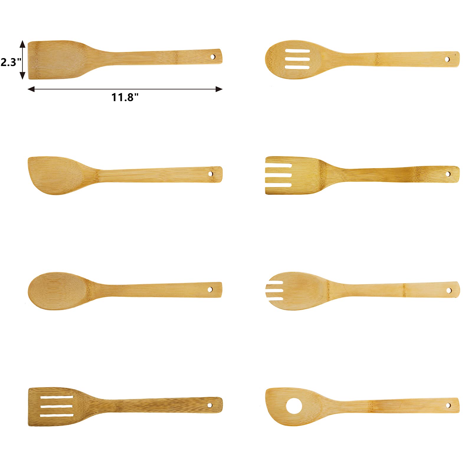 Deayou 16 Pcs Bamboo Wood Spoons Set, Cooking Utensils For Cookware, Wok, Everyday Use, Mothers Day Gifts, Housewarming Gifts