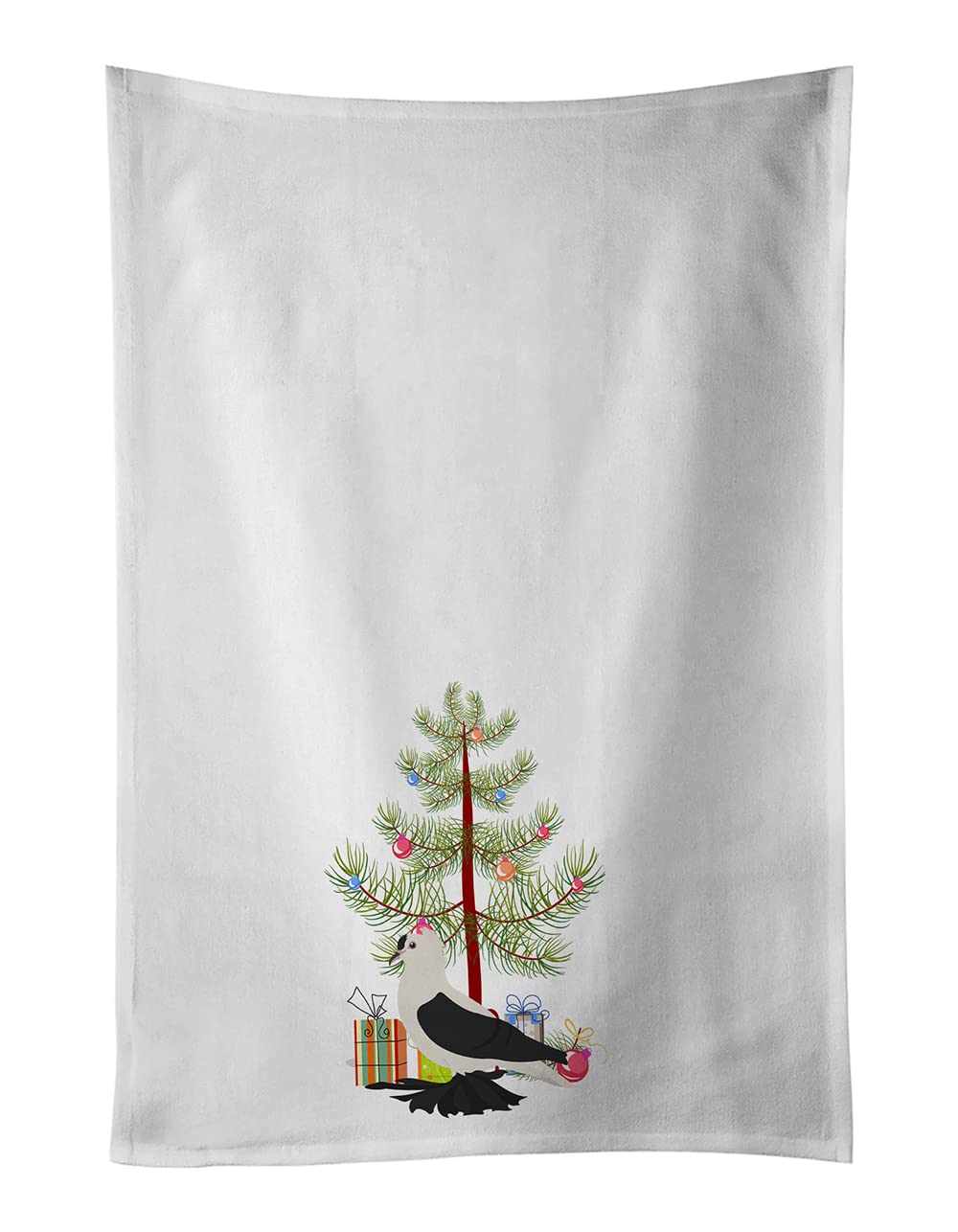 Saxon Fairy Swallow Pigeon Christmas White Kitchen Towel Set of 2