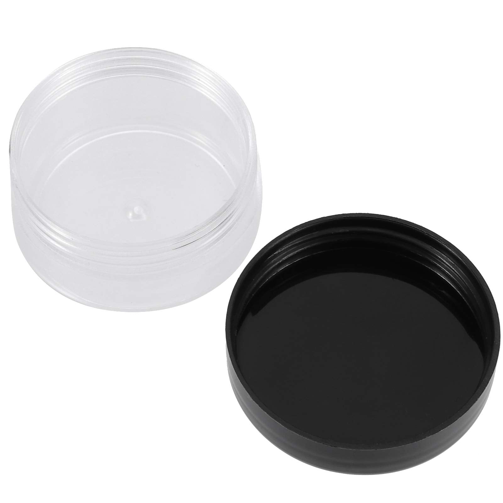 Kohand 150 Pieces 10 Gram Plastic Cosmetic Sample Containers Jars With Black Lids, Bpa Free, Small Lip Balm Containers, Clear Em