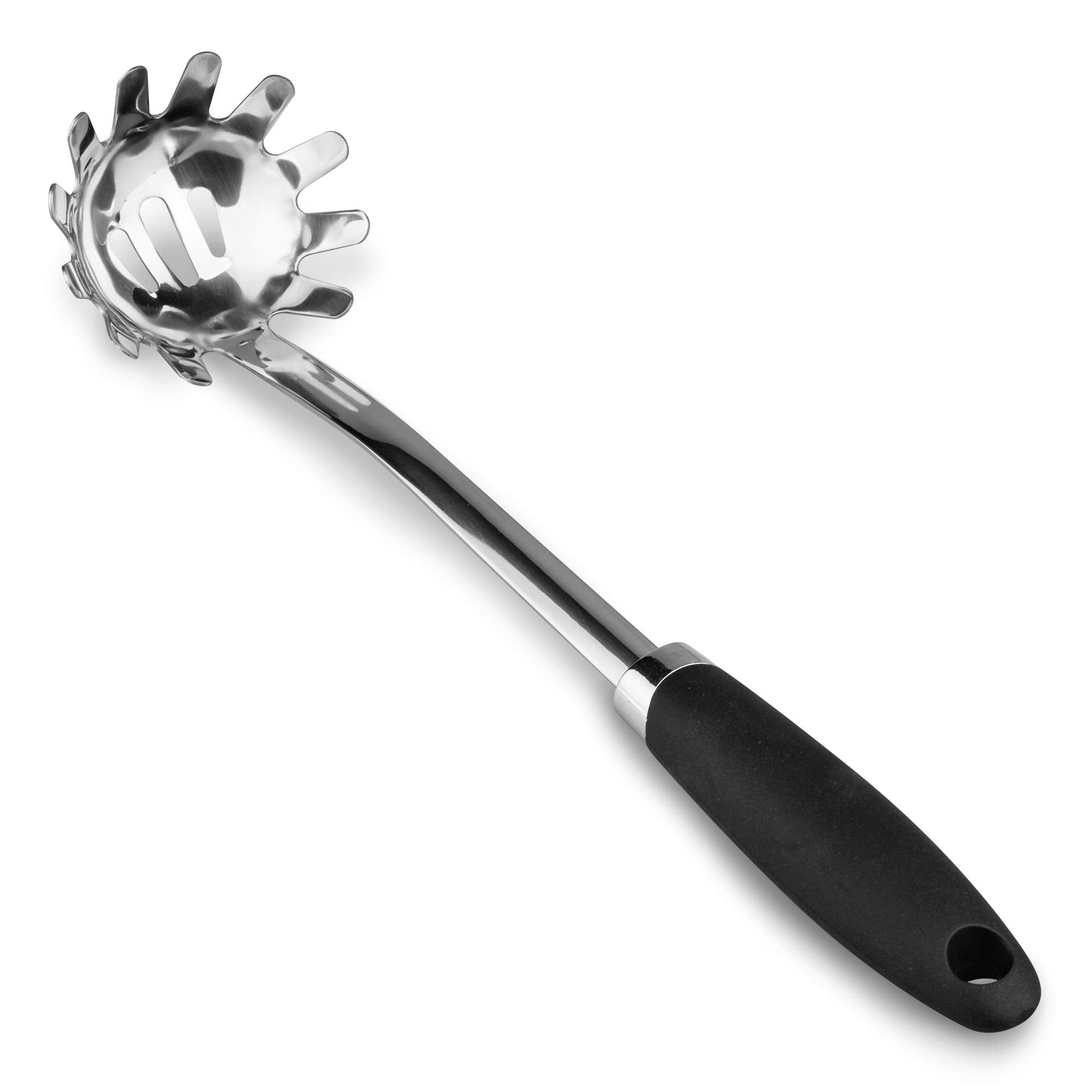 Brushed Stainless Steel Non-Slip Ergonomic Handle Pasta
