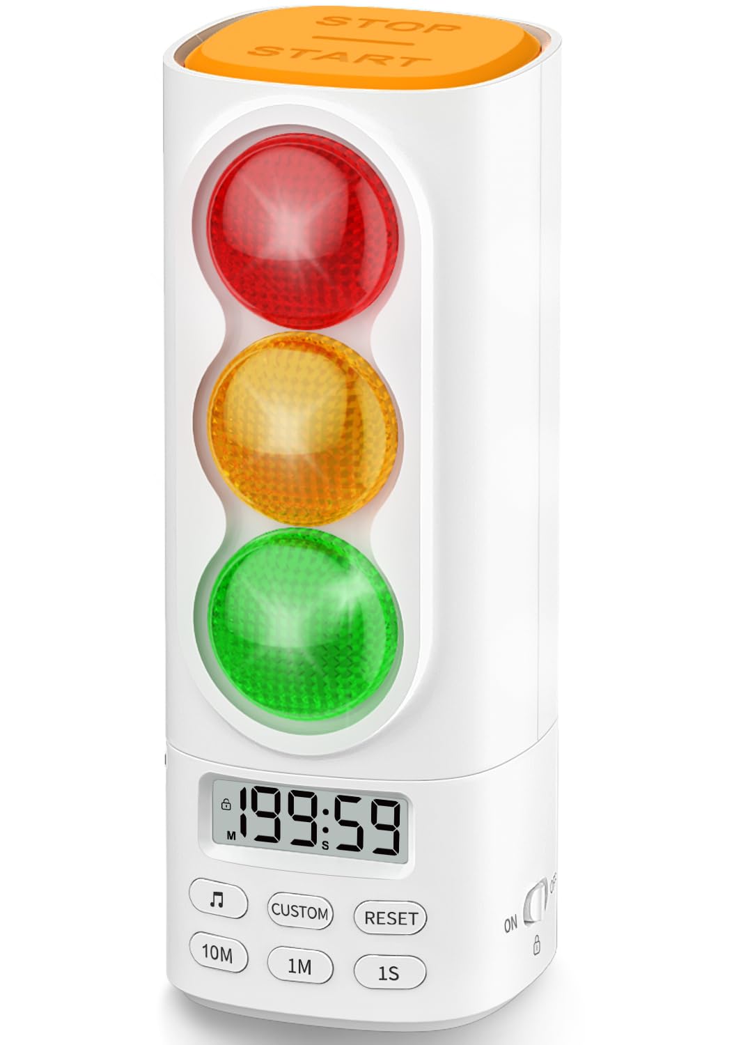 Digital Traffic Light Timer, Custom Countdown, ADHD Tool, Volume & 4 Rings