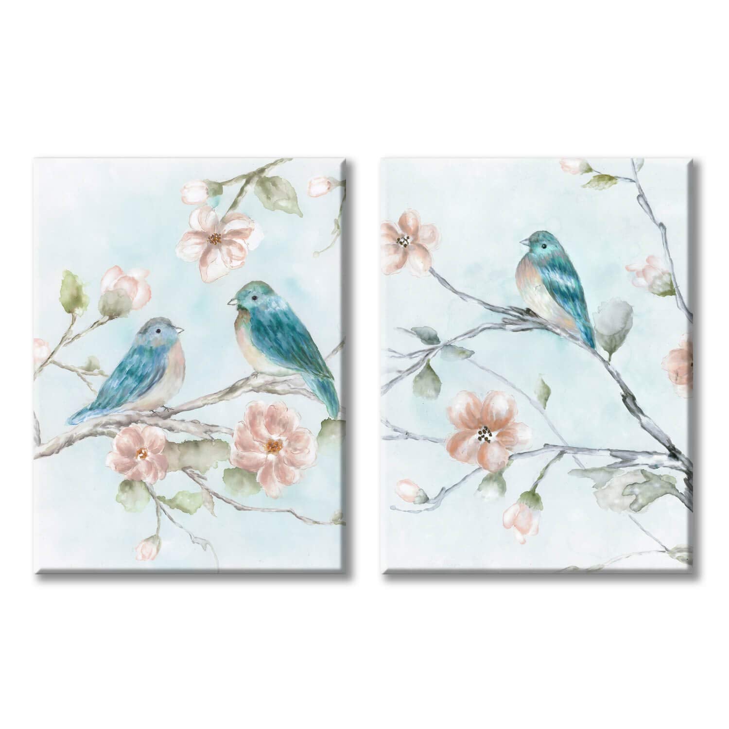 Utop-Art Birds Pictures Wall Art Canvas: Birds On Beautiful Flowers Branch Prints On Canvas Painting For Bedroom(12 ''X16 ''X2Pa