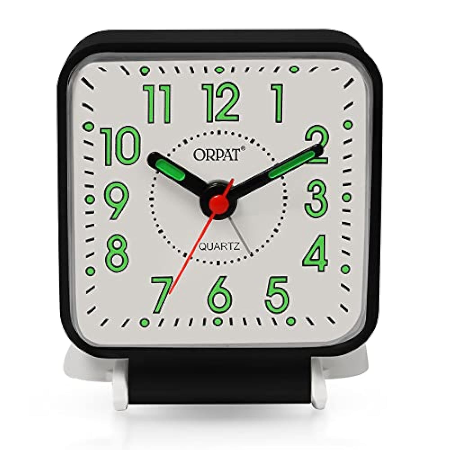 Ajanta Orpat Time Piece Buzzer Analog Alarm Clock (Small_7X6.5X4 Cm_Black), Plastic
