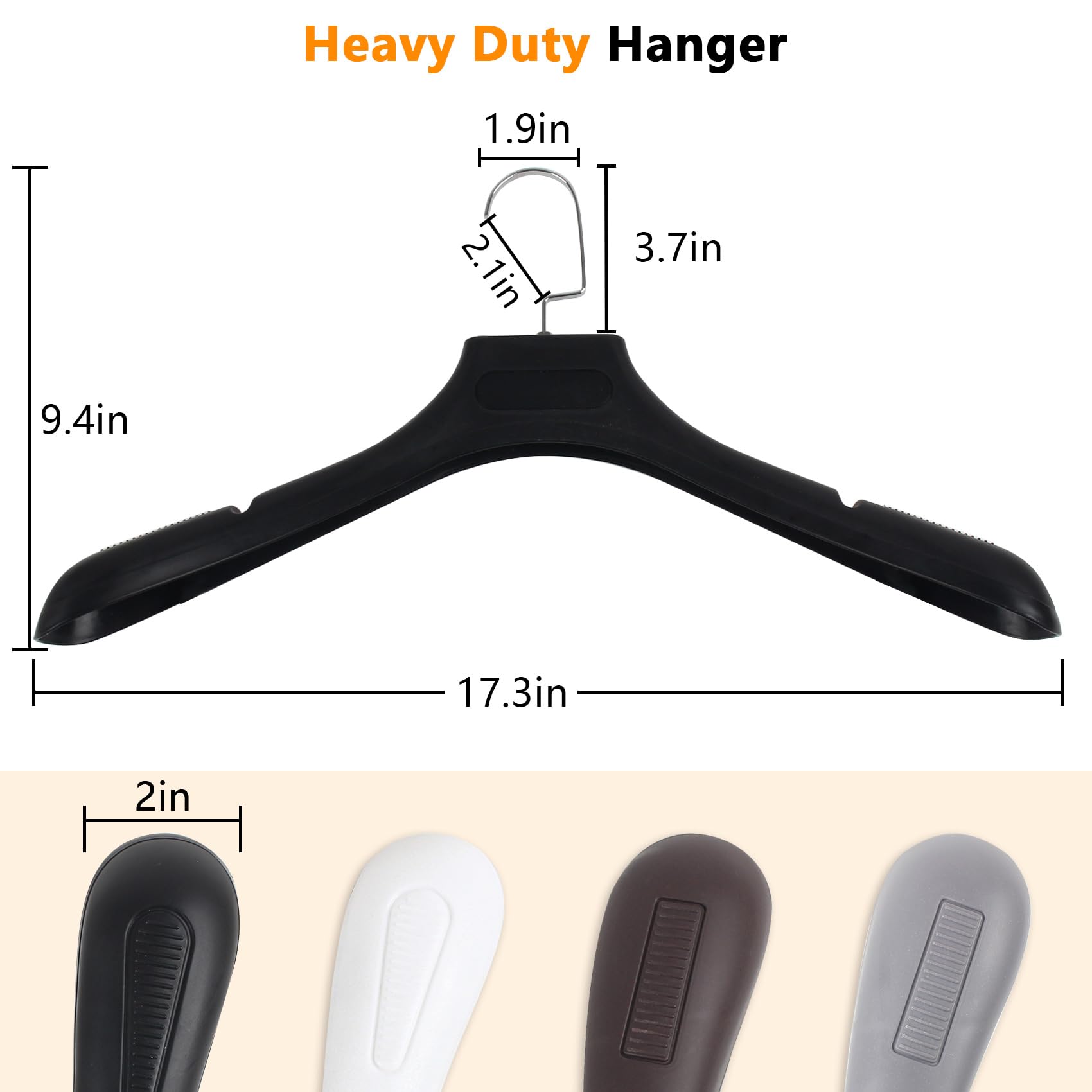 DEDU Suit Hangers for Men 40 Pack  Sweater Hangers No Shoulder Bump Non Slip Width 17.7''  Plastic Clothes Hangers Black with 360?Swivel Metal Hook