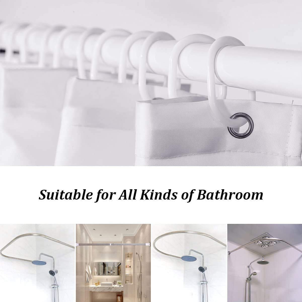 SPXUBZ Black Grey Shower Curtain for Bathroom Modern Ombre Decor Bath Curtains Set with 12 Hooks Minimalist Natural Art Waterproof Shower Curtain Fit for Home Hotel Premium Life 72x72 inch