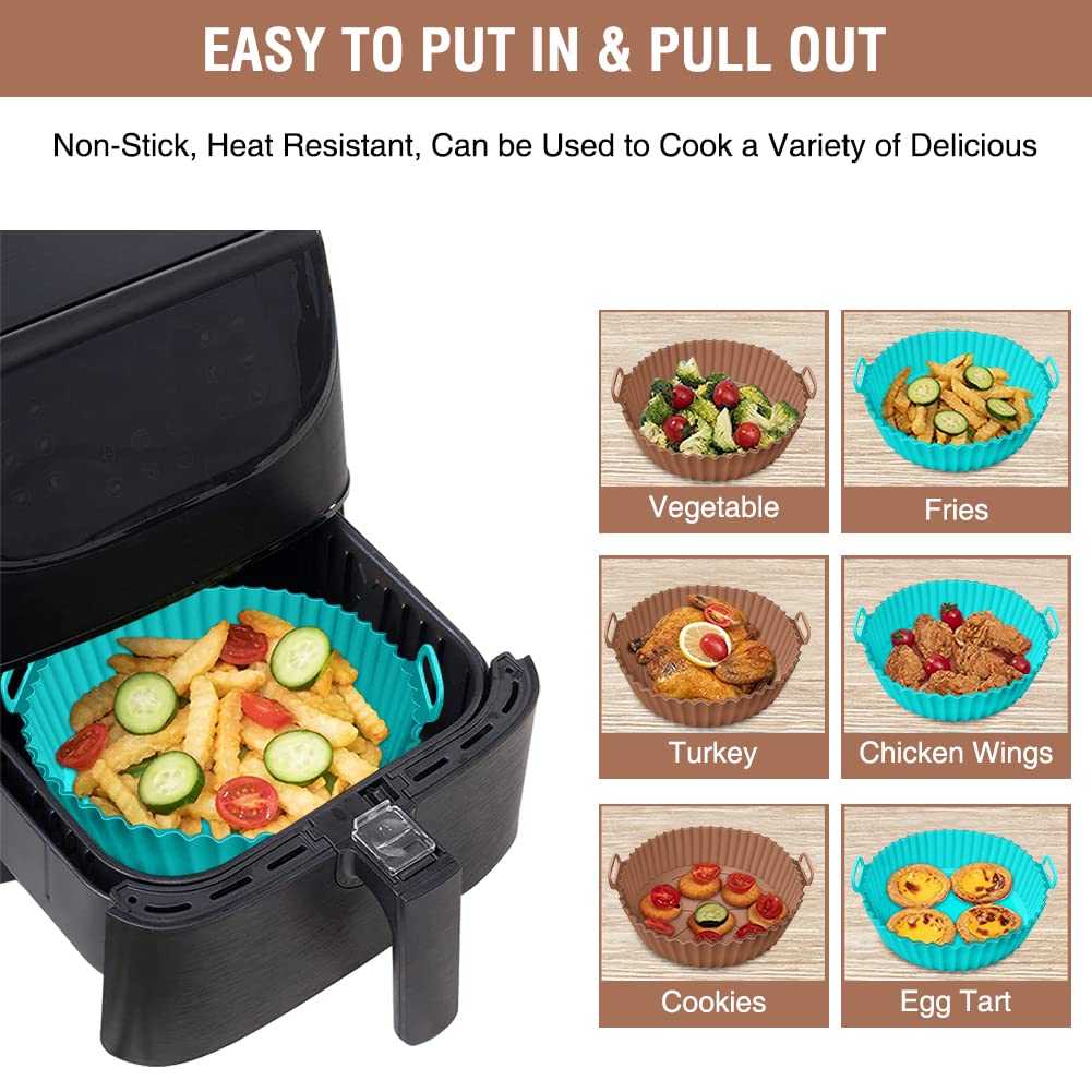 Air Fryer Silicone Liners For Ninja Air Fryer Af101 4Qt Af161/Af150 5.5Qt, For Cosori/Gourmia/Powerxl/Instantpot/Fabuletta/Phili