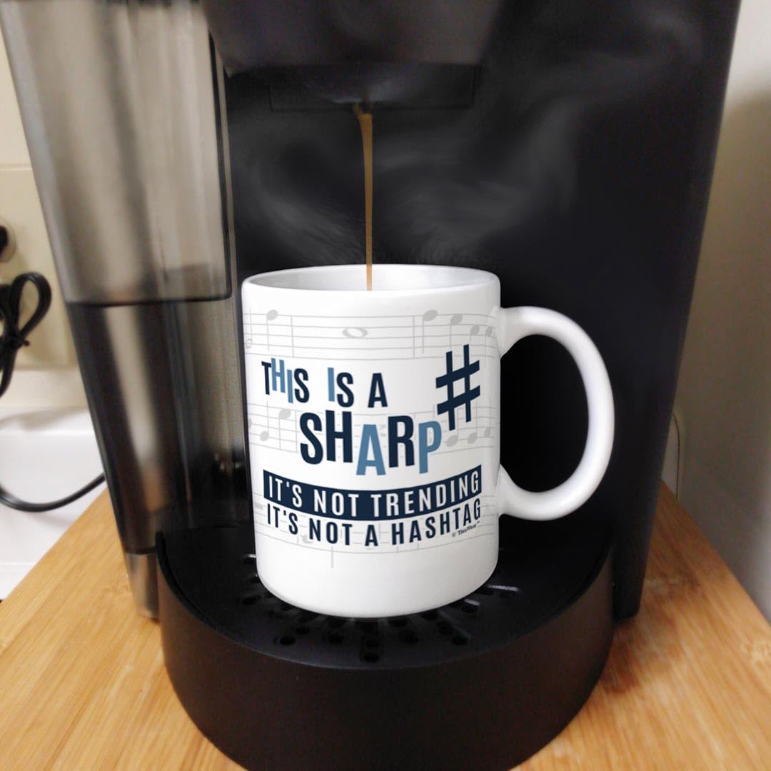 Music Teacher Gifts This is a Sharp Not a Hashtag Funny Musician Gift 11oz Ceramic Coffee Mug with Handle
