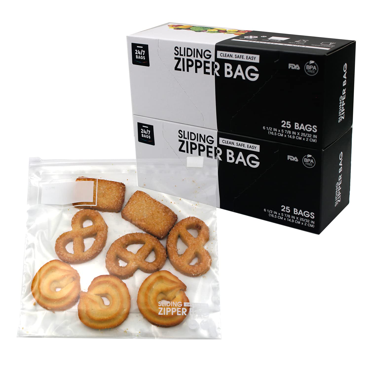 Slider Small Food Storage Bags, Snacks & Food, Expandable Bottom, Secure Slider Seal, Bpa-Free, Easy Open On The Go