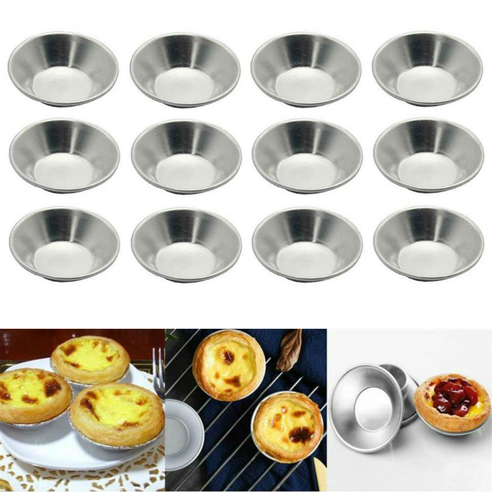 Akoak Egg Tart Mold Heat Resistant Non Stick Aluminum Mini Pie Cupcake Cake Pan Cookie Pudding Jello Chocolate Molds Tin Baking