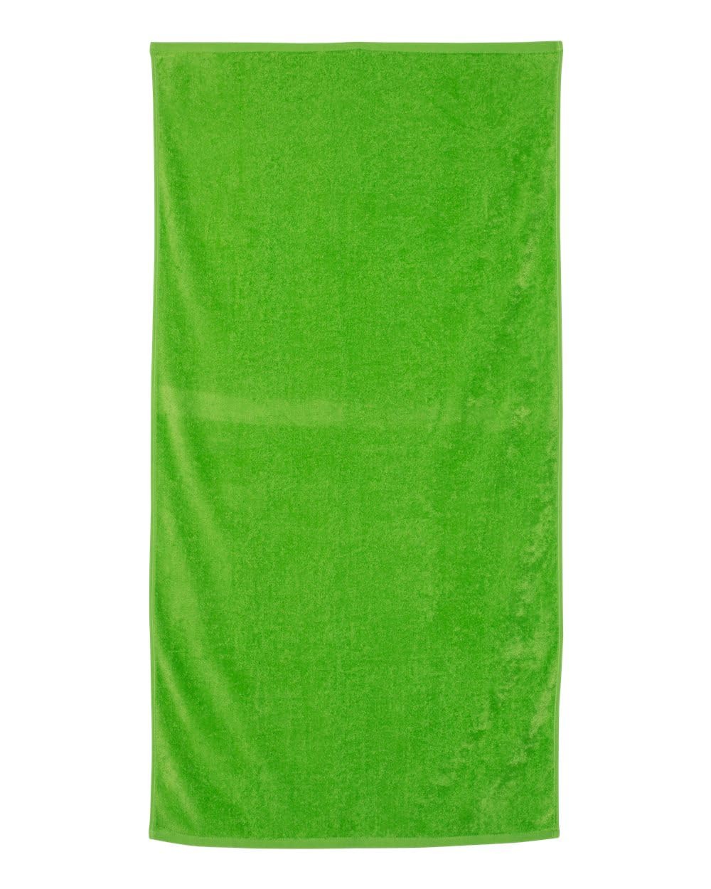 Q-Tees Velour Beach Towel - Lime  One Size