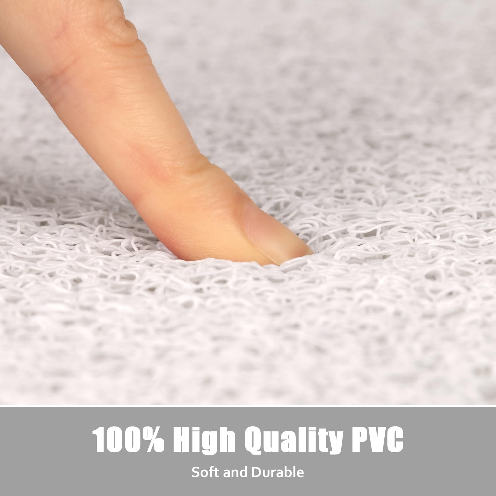 Square Shower Mat Non Slip: 24X24 Inch Shower Floor Mat With Drain Hole In Middle, Super Soft And Comfortable Pvc Loofah Massage