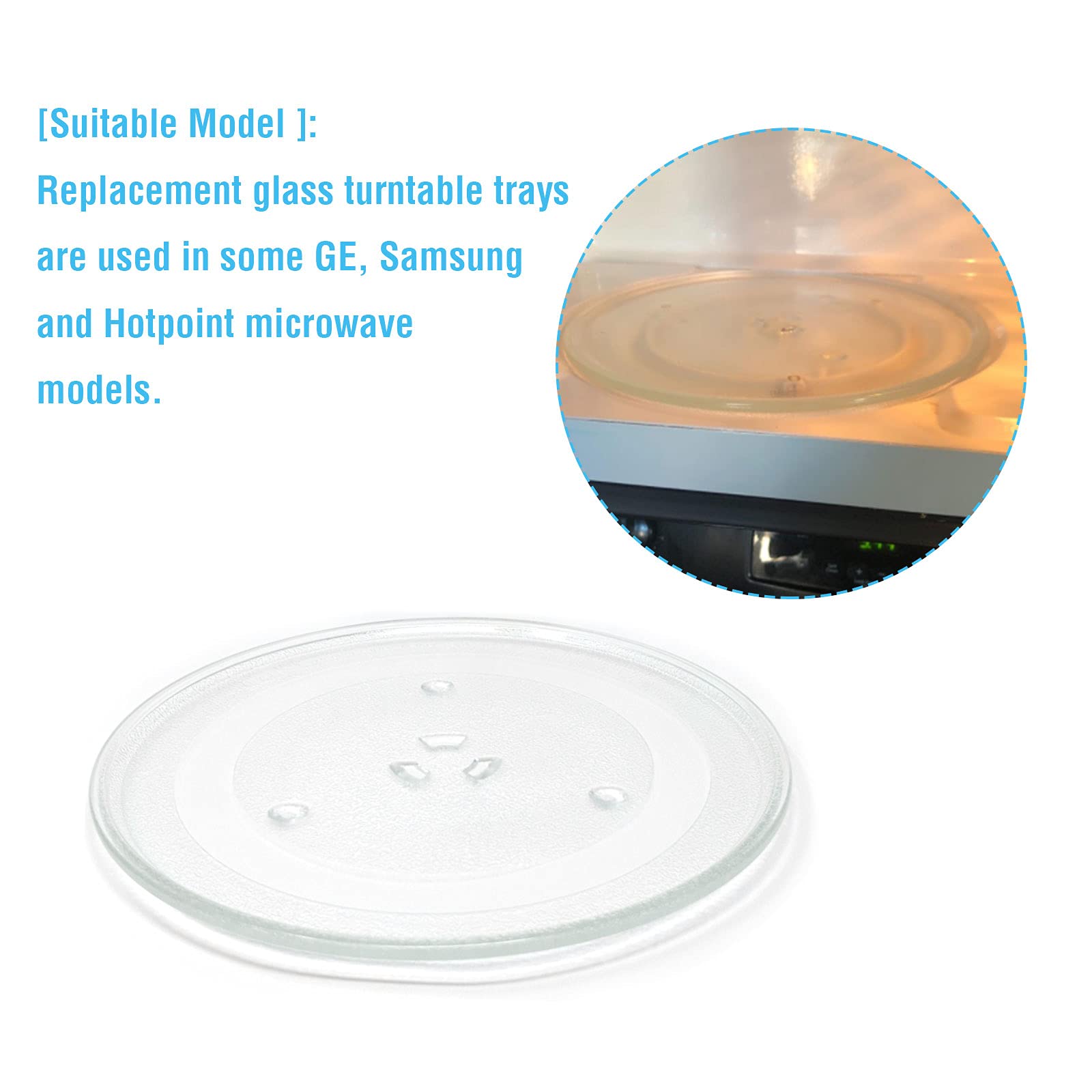Appliancemates 11.25'' Microwave Glass Turntable Plate Replacement Compatible With Ge And Samsung- 11 1/4'' Microwave Glass Turn