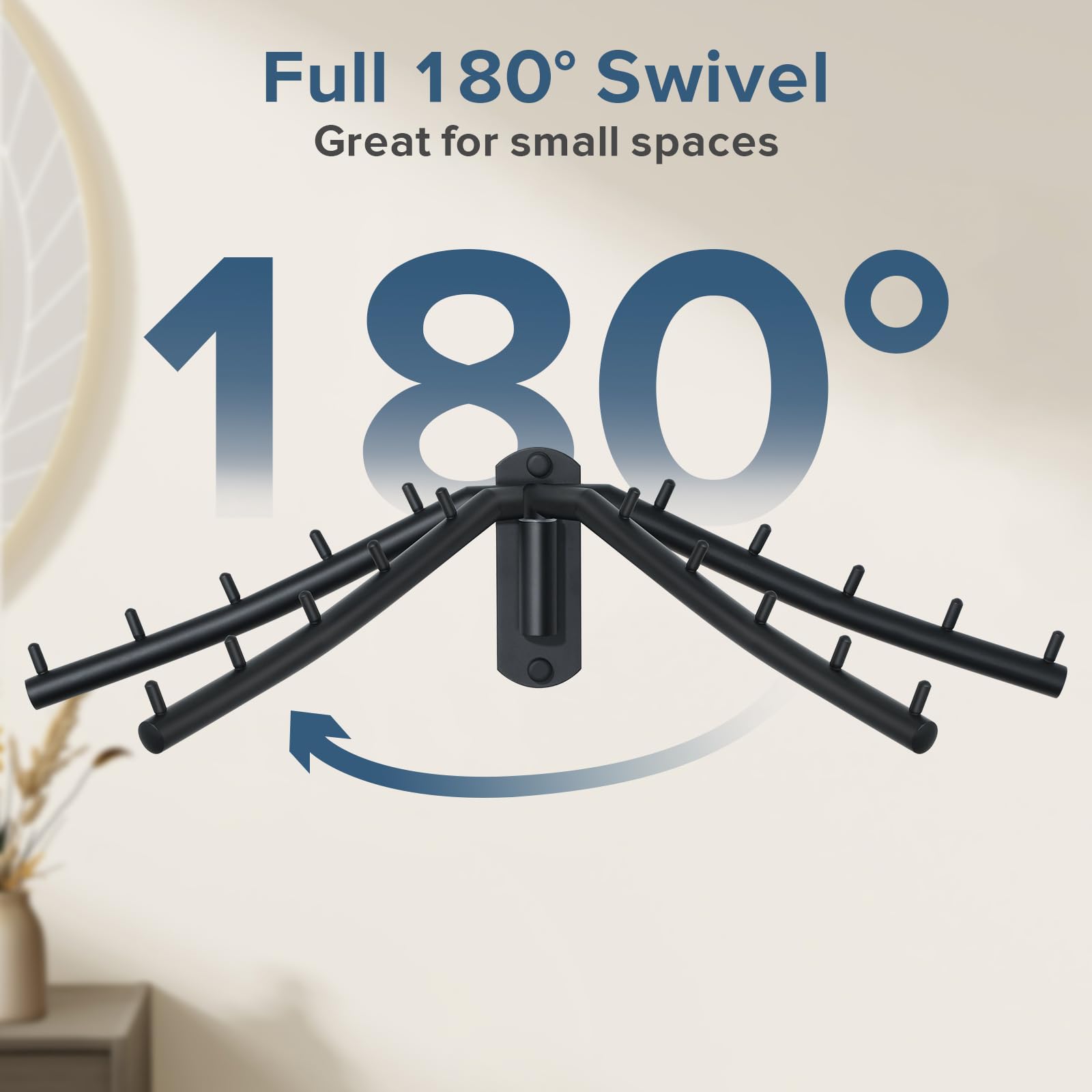 Alise Wall Mounted Drying Rack, Swivel Stainless Steel Laundry Hanger Rack, Space Saving Heavty Duty Clothes Wall Drying Rack Fo