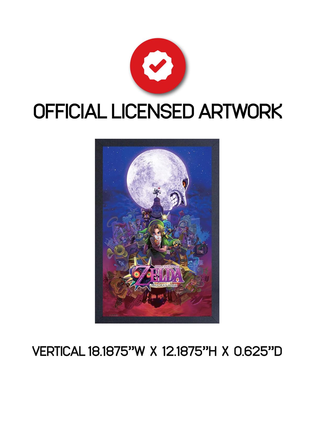 Pyramid America Nintendo Zelda Poster - The Legend Of Zelda - Zelda Majoras Mask - 11 X 17 Frame Poster Wall Art, Ideal For Home