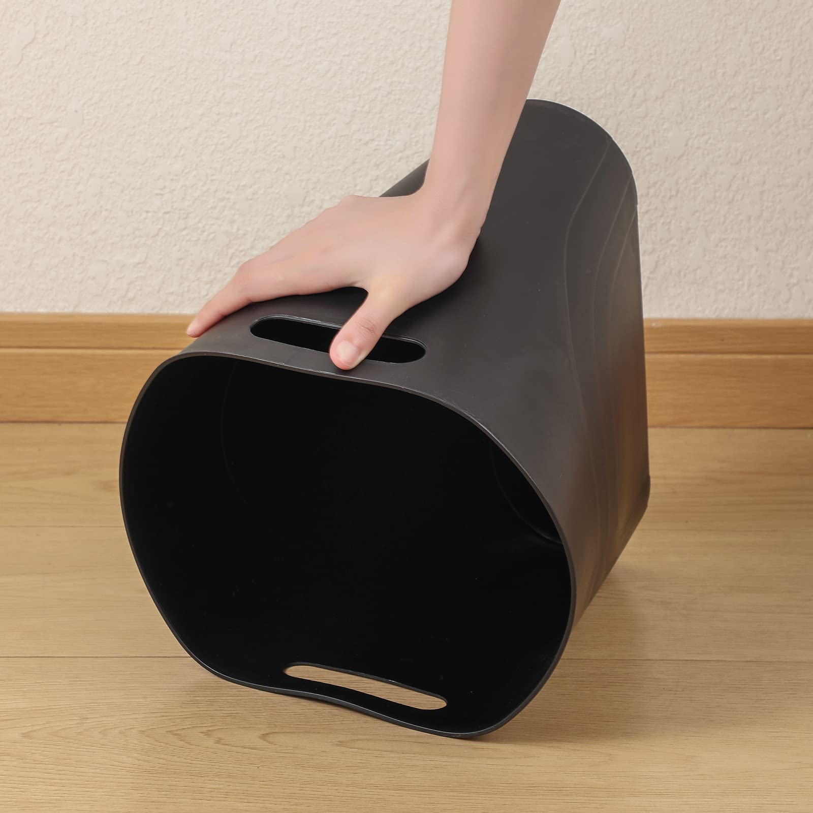 Rejomiik Small Trash Can, Slim Garbage Can Plastic Waste Basket With Handles 3.5 Gallon Container Bin For Narrow Spaces Bathroom