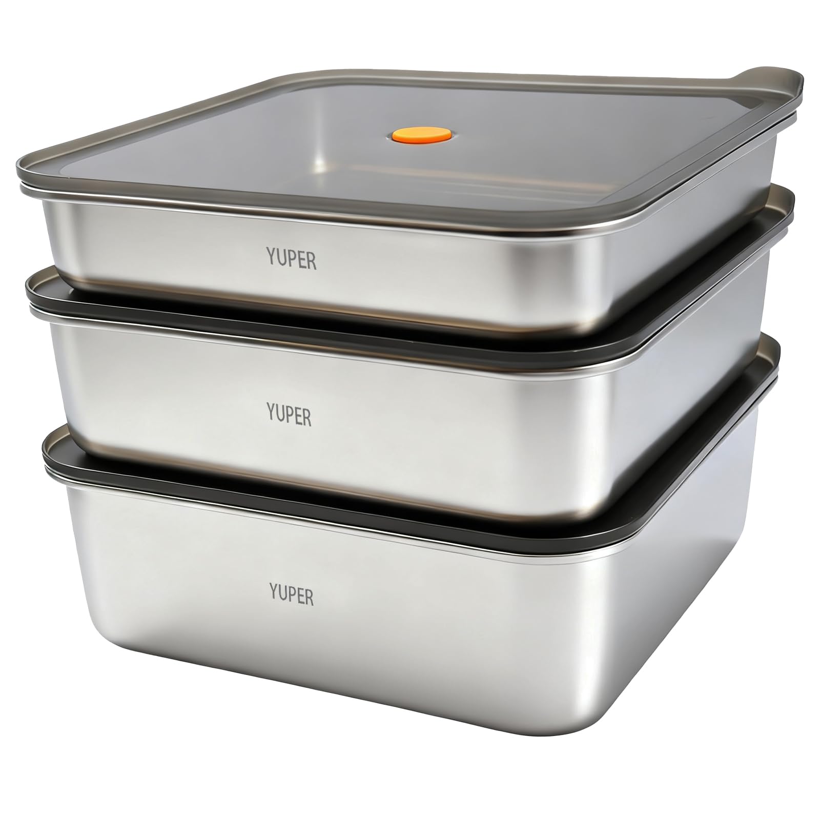 YUPER Stainless Steel Food Storage Containers, 3 Pack (84+125+162OZ)