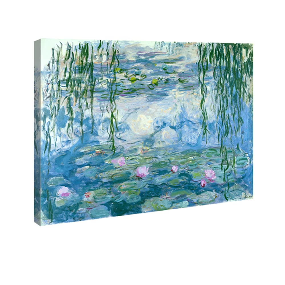 Wieco Art Water Lilies Giclee Canvas Prints Wall Art By Claude Monet Famous Oil Paintings Flowers Reproduction Modern Clsssic La