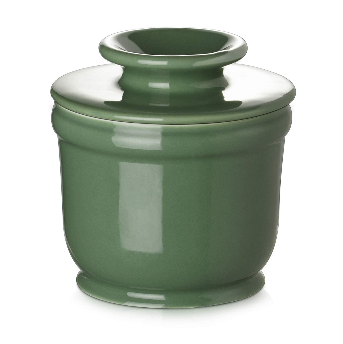 Dowan Porcelain Butter Crock, Butter Keeper With Water Line, French Butter Dish For Soft Fresh Butter, Butter Container With Lid