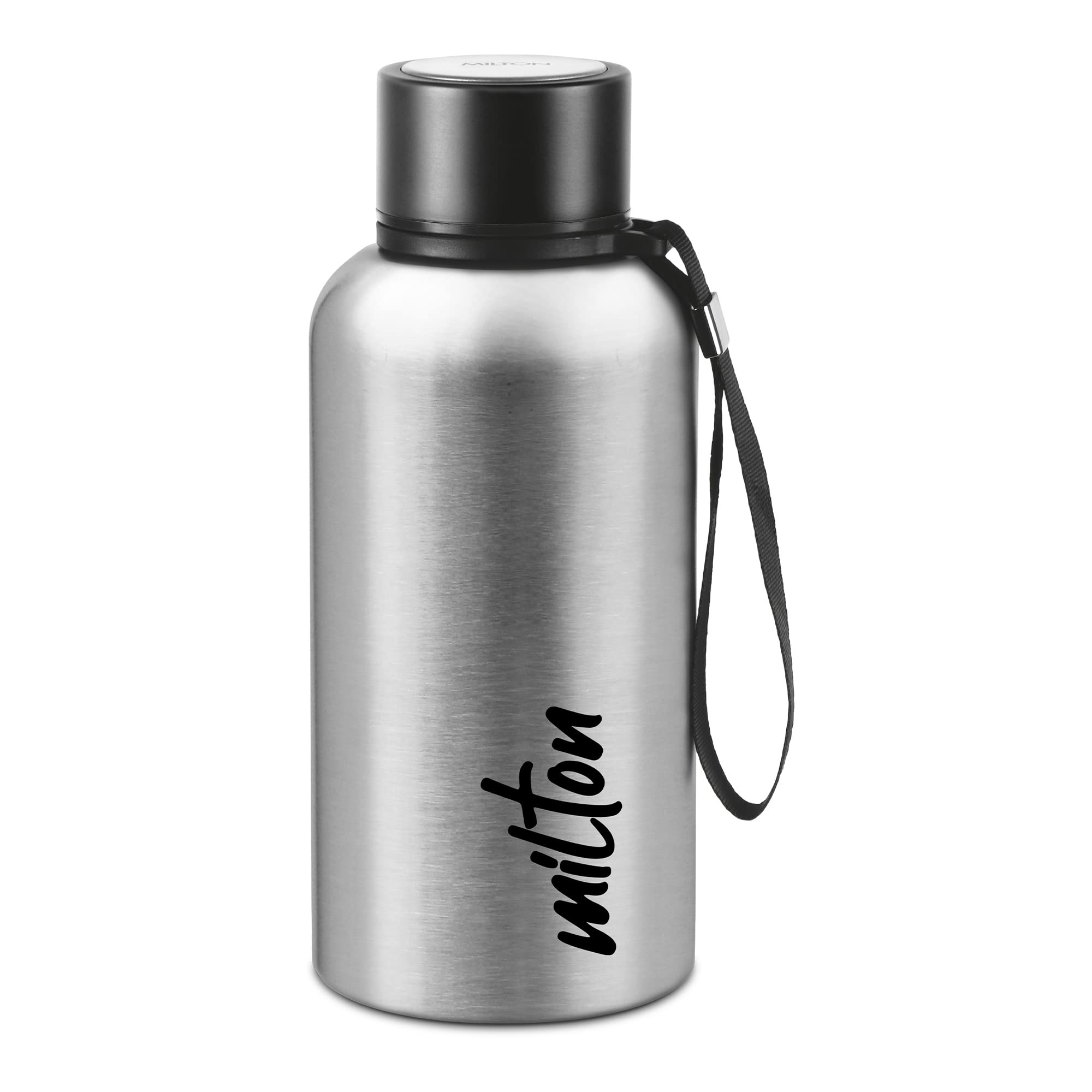 Milton Aura 500 Thermosteel Bottle, 500 Ml, Silver | 24 Hours Hot And Cold | Easy To Carry | Rust Proof | Leak Proof | Tea | Cof