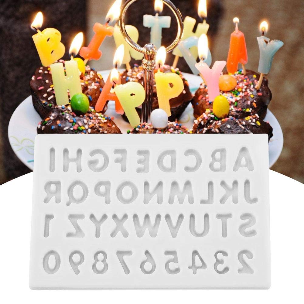 Letters Shape Making Molds Silicone Candy Cake Fondant Chocolate Molds Decorating Tool(Gray)