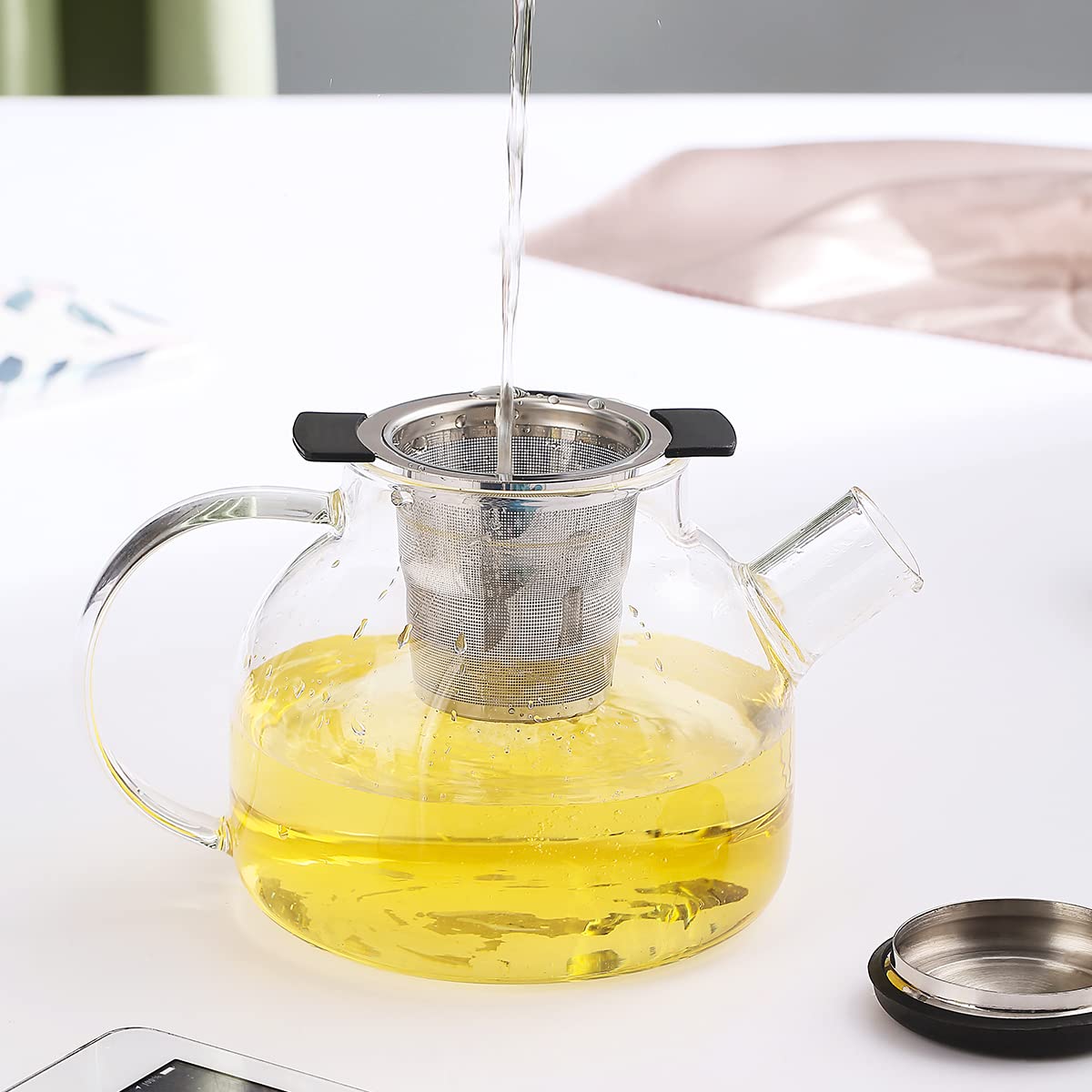 Kyraton Tea Infuser For Loose Tea, Stainless Steel Loose Leaf Tea Steeper Strainer, Coffee Infuser Fine Mesh Filters With Large
