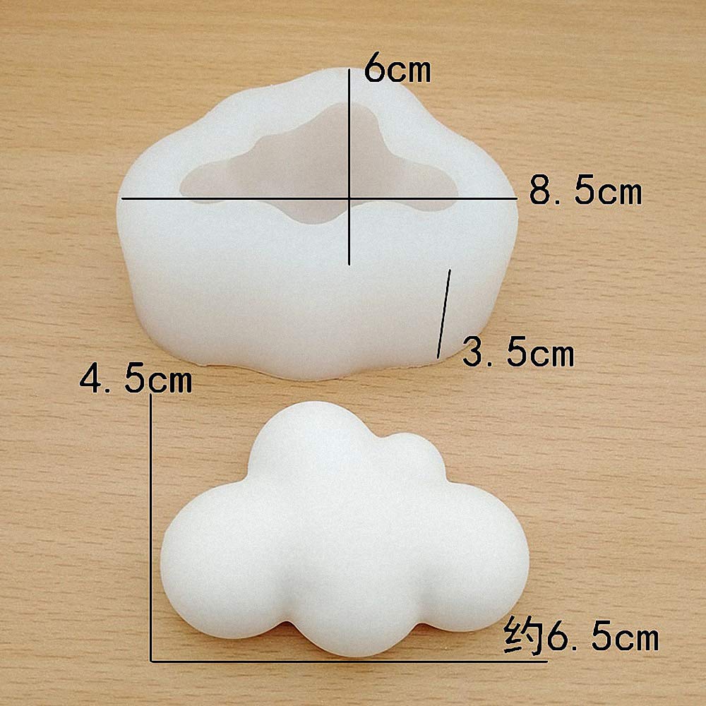 Fewo 2Pcs 3D Cloud Silicone Molds For Fondant Chocolate Candy Cake Decorating Candle Soap Lotion Bar Wax Crayon Melt Plaster Pol