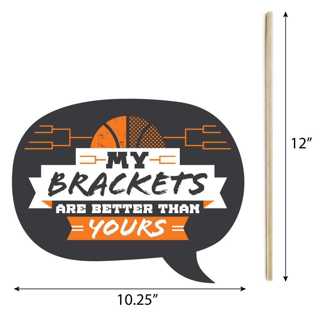 Big Dot Of Happiness Basketball - Let The Madness Begin - College Basketball Party Photo Booth Props Kit - 20 Count