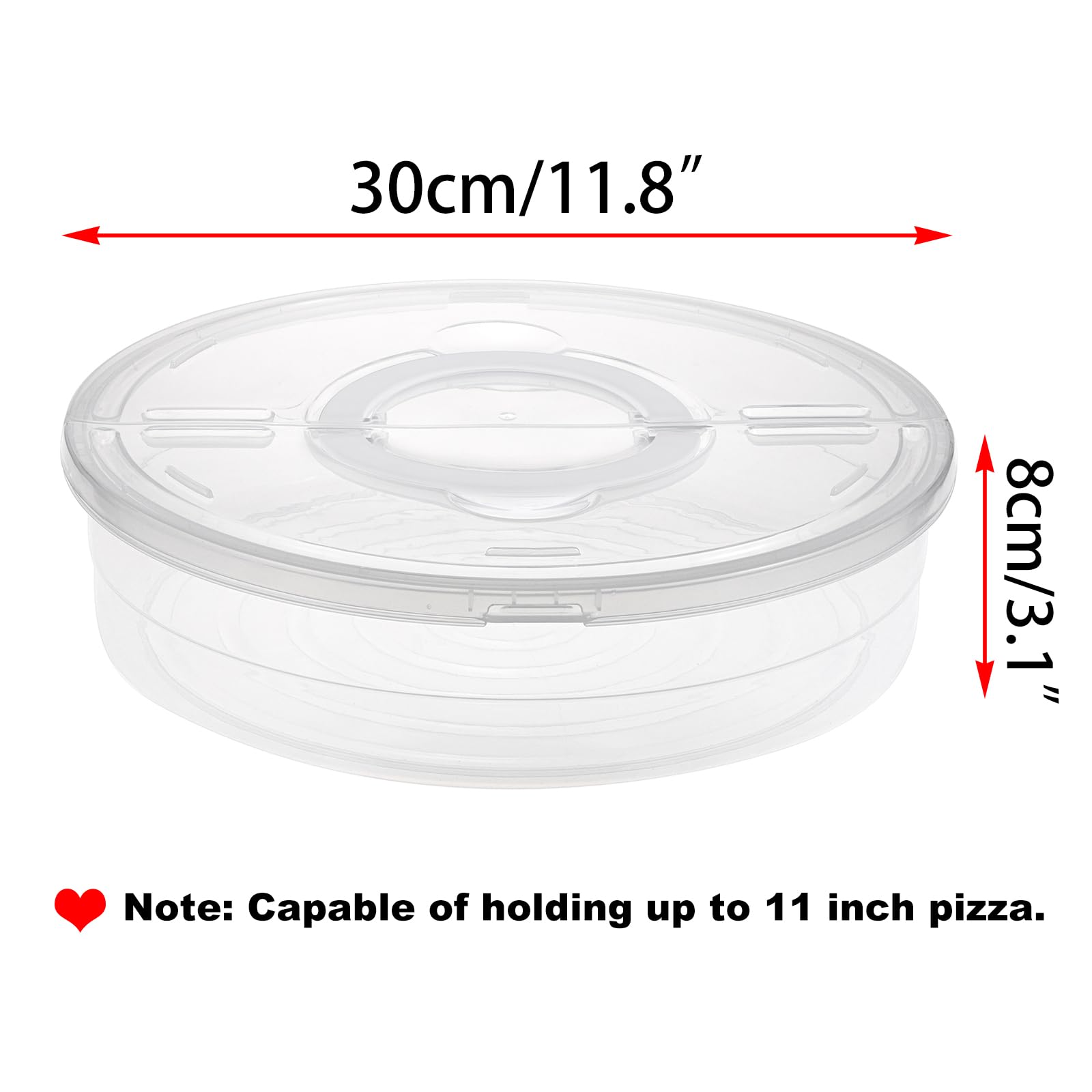 Btsky Clear Plastic Pizza Container With Lid And Handle 12 Inch Round Pie Carrier With Lid Portable Pizza Keeper Reusable Food S